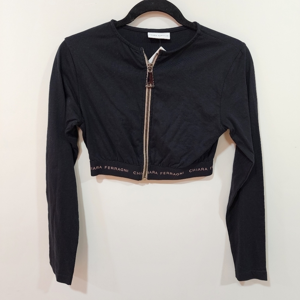 Chiara Ferragni zip up crop top, size S, nwt